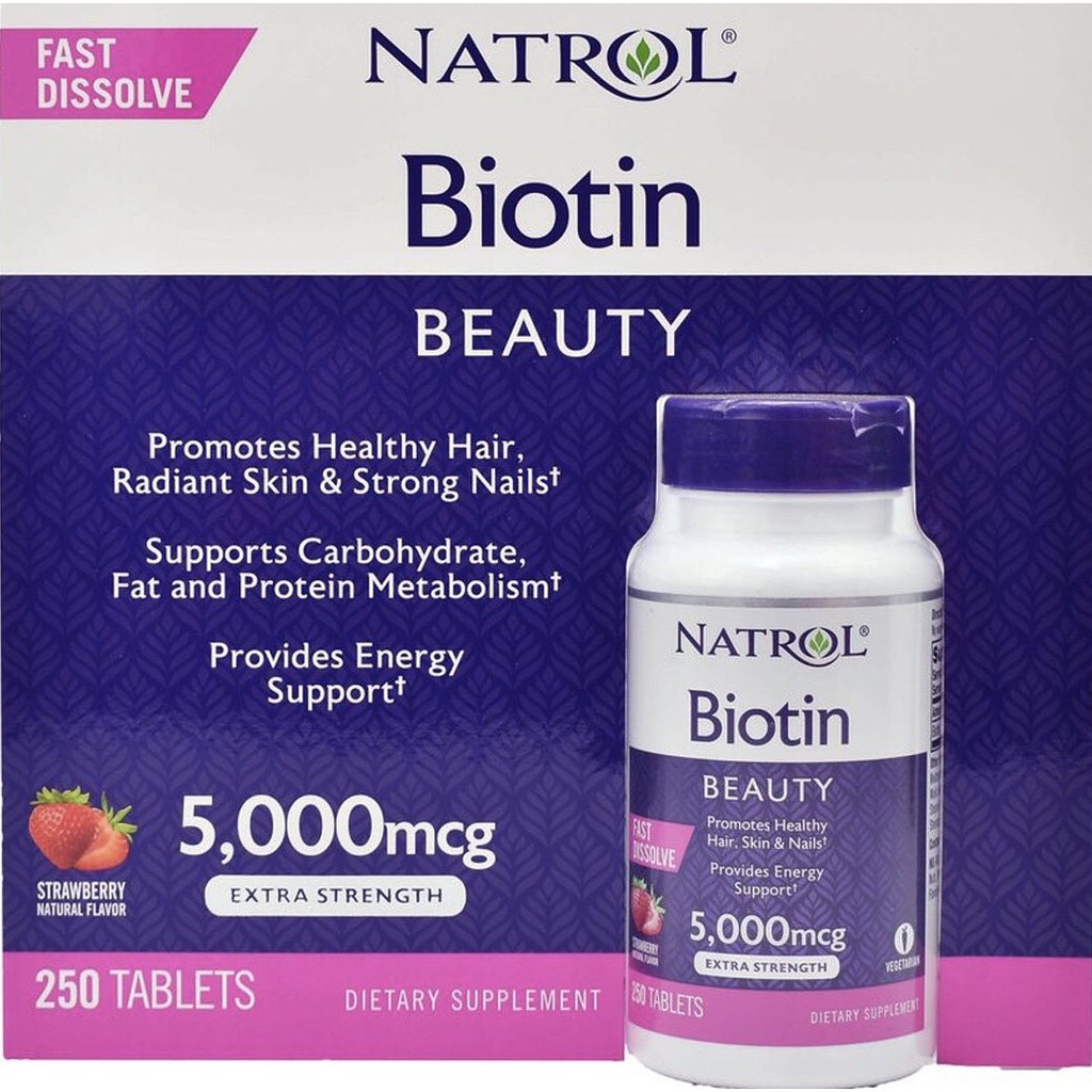 Natrol Biotin Tablet 5000mcg 250 เม ็ ด
