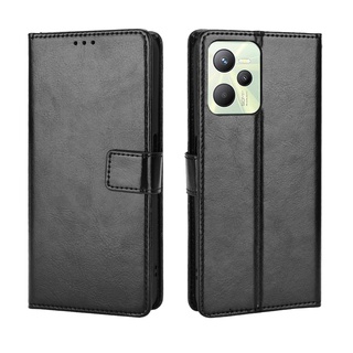 Realme C35 เคส Leather Case เคสโทรศัพท์ Stand Wallet Realme C35 C 35 เคสมือถือ Cover