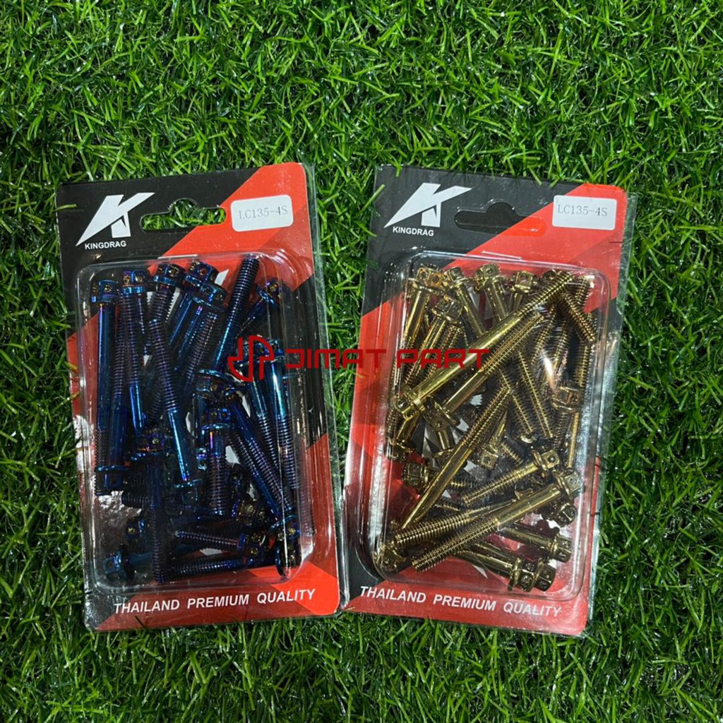 KING DRAG SKRU ENGINE SCREW SET LC135 4S/5S Y15ZR GOLD TITANIUM