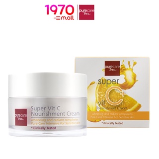 [Clearance] PURE CARE SUPER VIT C NOURISHMENT CREAM 30g. ครีมบำรุงผิวหน้า สูตรวิตามินซี ซึมง่าย ช่วยให้ผิวกระจ่างใส