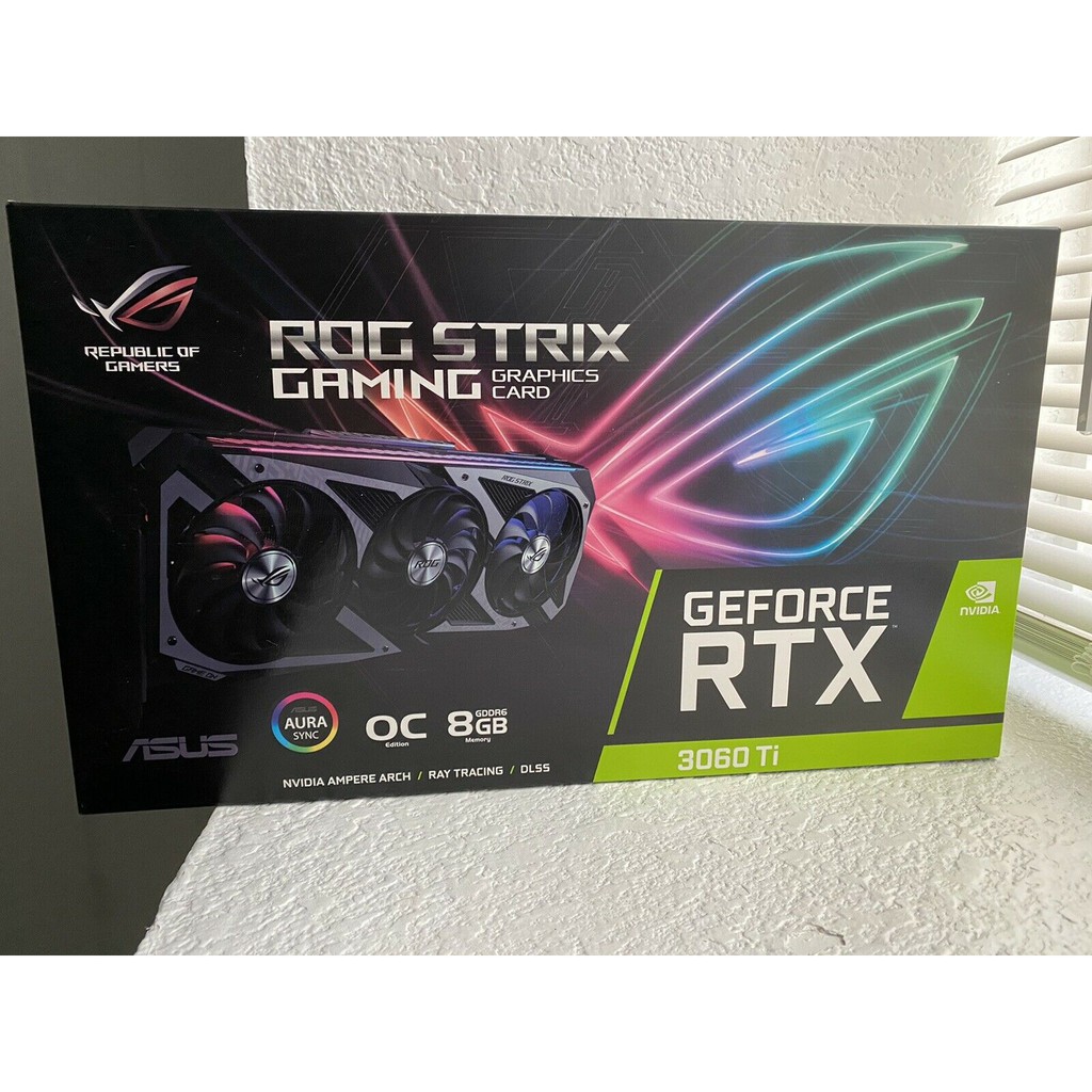 New* ASUS ROG STRIX NVIDIA GeForce RTX 3060 Ti 8GB OC Gaming Graphics Card การ์ดจอใหม่ มือ1 **โปรดสอบถามก่อนซื้อ