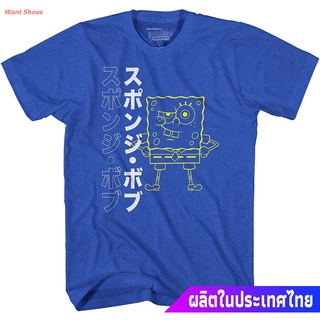 ผ้าฝ้าย 100%เสื้อยืดผู้ชายและผู้หญิง ผู้ชาย Anime Mens Spongebob Squarepants Short Sleeve T-Shirt Popular T-shirtsS-3XL