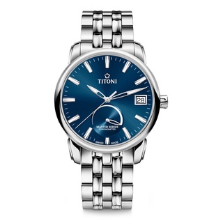 TITONI MASTER SERIES Power Reserve รุ่น 94388 S-675 (หน้าปัดน้ำเงิน Sunray) ประกันศูนย์ไทย