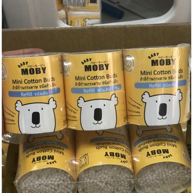 Baby Moby, คอตตอนบัด  ขนาดรีฟิว(ขายยกแพ็ค *3 กล่องในแพ็ค)