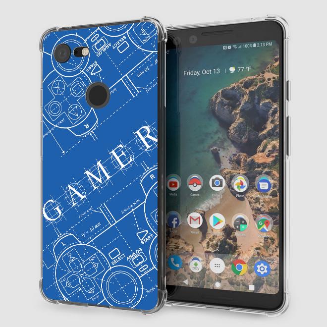 เคส Google Pixel 3 Anti-Shock Protection TPU Case [Gamer illustration Blue]