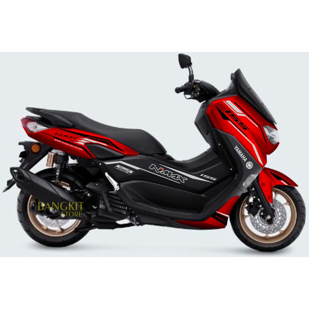 MERAH CUTING STICKER สติ๊กเกอร์ตัดสําหรับ NMAX ใหม่ทั้งหมด 2021 2022 รหัส 09 รถมอเตอร์ไซด์สีแดง