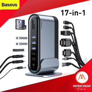 🔥ถูก/แท้🔥Baseus 17 in 1 HUB Type C to Multi HDMI RJ45 VGA USB 3.0 Docking Station