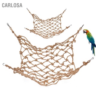CARLOSA Hanging Bird Climbing Net Rope Ladder with Hooks for Parrots Cockatoo Cockatiel Macaw