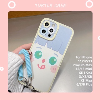 [พร้อมส่ง] เคสโทรศัพท์มือถือแบบใส ลายการ์ตูน พร้อมสายคล้อง สําหรับ iPhone 14 13 12 11 PROMAX XS XR XSMAX SE2020