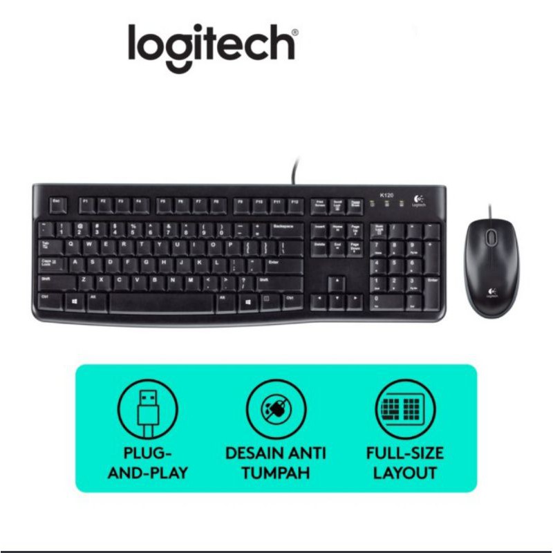 LOGITECH MK120 คีย์บอร์ดเมาส์ USB