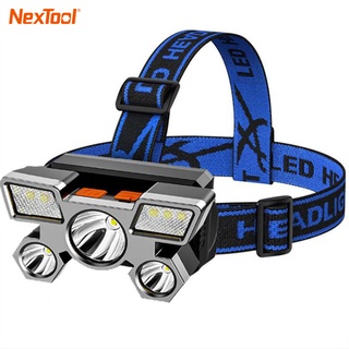 Nextool 5ไฟ ไฟฉายคาดศีรษะ LED หมุนได้ แสงปรับได้4ระดับ แบบชาร์จไฟในตัว ไฟฉายคาดหัว ไฟฉายกันน้ำ แสงสีขาว ไฟ ไฟฉาย ไฟฉายคาดศรีษะ ไฟคาดหัว COD Ready Stock