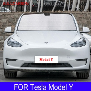 Tesla อุปกรณ์เสริมFor Tesla Model Y Sunshades UV rotection Curtain Sun Shade Film Visor Front Windshield Cover rotector