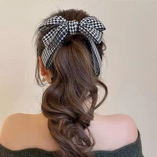 กิ๊บกล้วยติดผมริบบิ้น Tweed Ribbon Banana Pin ทรงริบบิ้นซ้อนผ้าทวีตน่ารักพร้อมส่งในไทย/ กิ๊บติดผม กิ๊บกล้วย กิ๊บเกาหลี