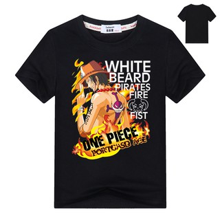 เสื้อยืดแขนสั้นพิมพ์ลายการ์ตูน One Piece สำหรับเด็ก