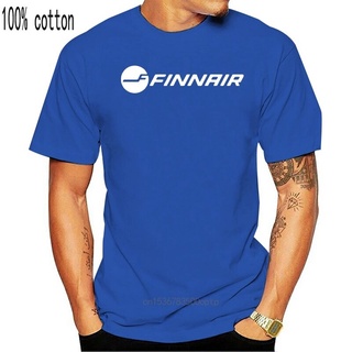 ขายดี เสื้อยืดลําลองแฟชั่น แขนสั้น พิมพ์ลายโลโก้ Finnair Finnish Airline สไตล์วินเทจS-5XL