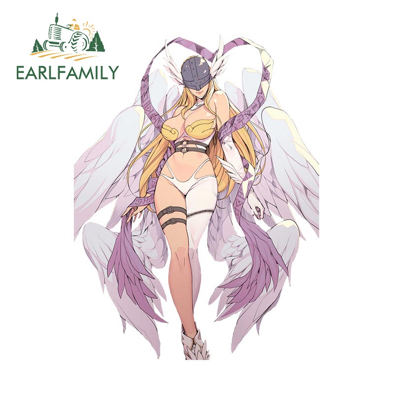 Earlfamily สติกเกอร์ ลายการ์ตูน Digimon Adventure กันน้ํา กันรอยขีดข่วน สําหรับติดตกแต่งหน้าต่างรถยนต์ 13 ซม. x 9.8 ซม.