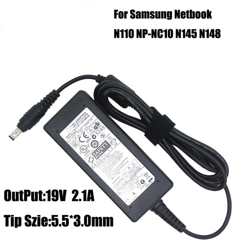 Original samsung N143 N145 N146 N148 NC10 NP530U4 NP535U3C 19v-2.1A อะแดปเตอร์ชาร์จ