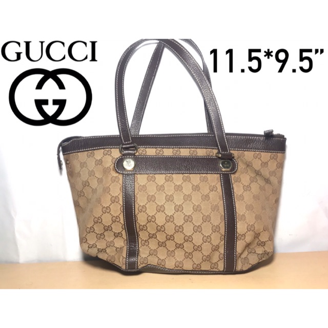 Gucci Monogram Beige Canvas Tote Bag.(Used)