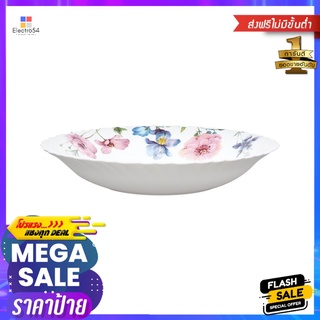 จานลึก แก้วโอปอล 8.5 นิ้ว KECH CARNATIONOPAL GLASS DEEP PLATE KECH CARNATION 8.5IN