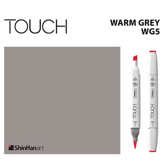 TOUCH TWIN BRUSH MARKER WG5 (WARM GREY) / มาร์คเกอร์หัวพู่กัน-หัวตัดขนาดกลาง รหัส WG5 (WARM GREY)