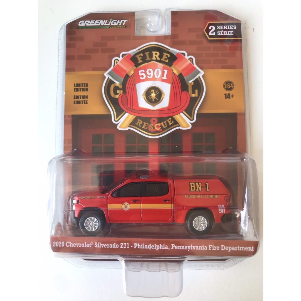 Greenlight 1/64 Fire & Rescue Series 2 - 2020 Chevrolet Silverado Z71 - Philadelphia, Pennsylvania F