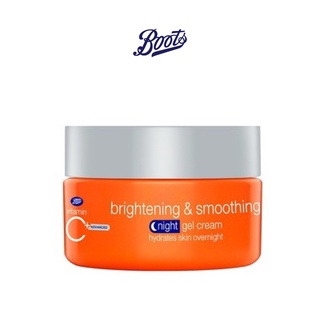 BOOTS VITAMIN C บู๊ทส์ วิตามิน ซี แอดวานซ์ ไบร์ทเทนนิ่ง แอนด์ สมูทติ้ง ไนท์ เจล ครีม 18 มล.