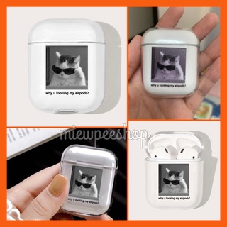 พร้อมส่ง เคสแอร์พอด Case Airpods 1/2 ลายน้องแมวใส่แว่น ใส