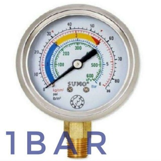 เกจ์วัดแรงดัน Pressure Gauge เกจวัดแรงดันลม แบบแห้ง เกลียวออกล่าง 63mm×1/4"sumo