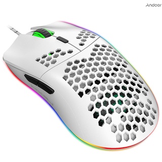 Hxsj J900 เมาส์เล่นเกมสาย Usb Rgb พร้อมหกเหลี่ยม Dpi Ergonomic Design สําหรับเดสก์ท็อปแล็ปท็อปสีขาว