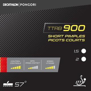 Decathlon PONGORI ยางไม้ปิงปองเม็ดสั้นรุ่น TTRB 900