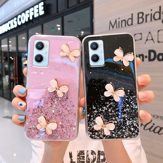 เคส OPPO A96 A95 ซิลิโคนนุ่ม ใส แต่งกลิตเตอร์ คริสตัล ผีเสื้อ แวววาว สําหรับ เคสมือถือ OPPO A95 A96 4Gเคสโทรศัพท์