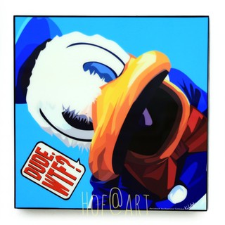 Donald Duck โดนัลด์ดั๊ก เป็ด การ์ตูน cartoon รูปภาพ​ติด​ผนัง​ pop art ของขวัญ รูปภาพ กรอบรูป แต่งบ้าน