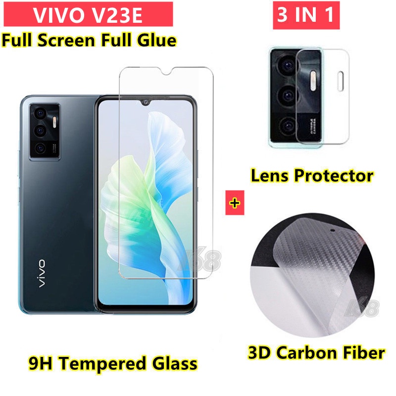 ฟิล์มกระจก Vivo V23e 5G ฟิล์มกระจกนิรภัย Vivo V20 V20SE V21 5G ฟิล์มหลังเคฟล่า Vivo V21E ป้องกันหน้า