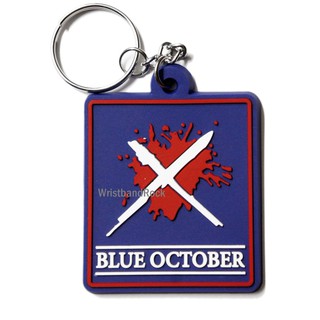 Blue October พวงกุญแจ ยาง ปั้มนูน  พังค์ แทรช ร็อค พร้อมส่ง BBR289