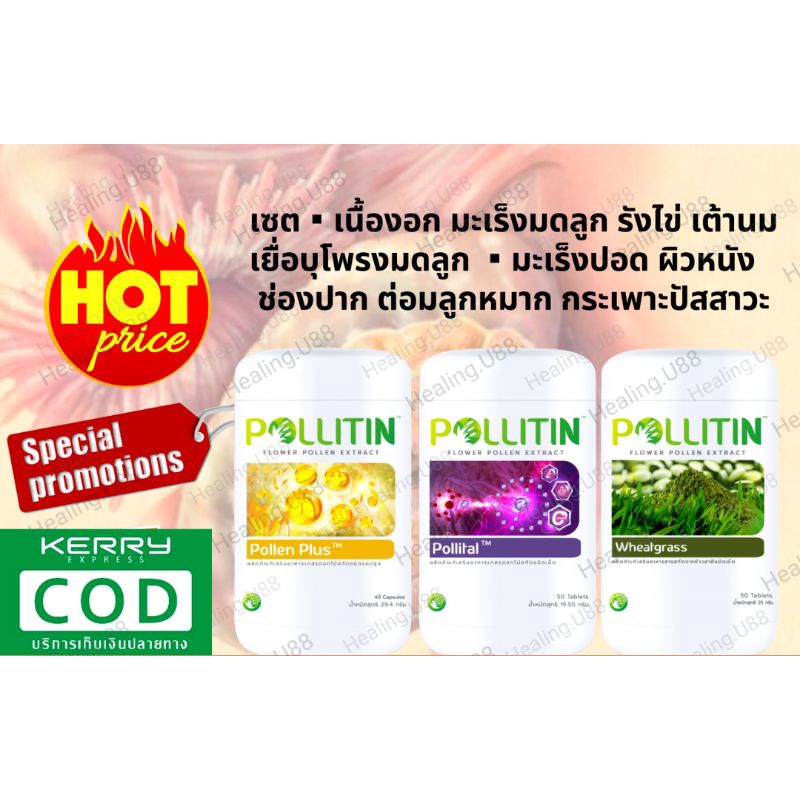 🔥เซตมะเร็ง3️⃣แท้💯%👍รีวิวแน่น❌บล็อกกำจัด ยับยั้งเซลล์มะเร็ง มะเร็ง รังไข่ เต้านม มะเร็งปอด รักษามะเร็ง พอลลิติน Pollitin​