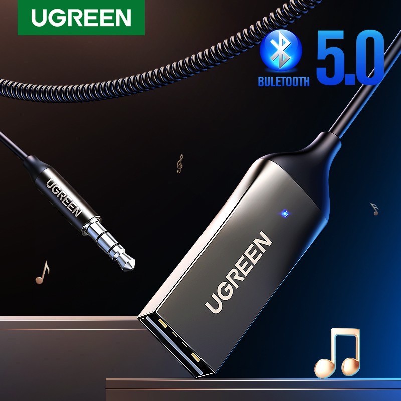 UGREEN Bluetooth Car Receiver Aux with Mic (70601), Bluetooth 5.0