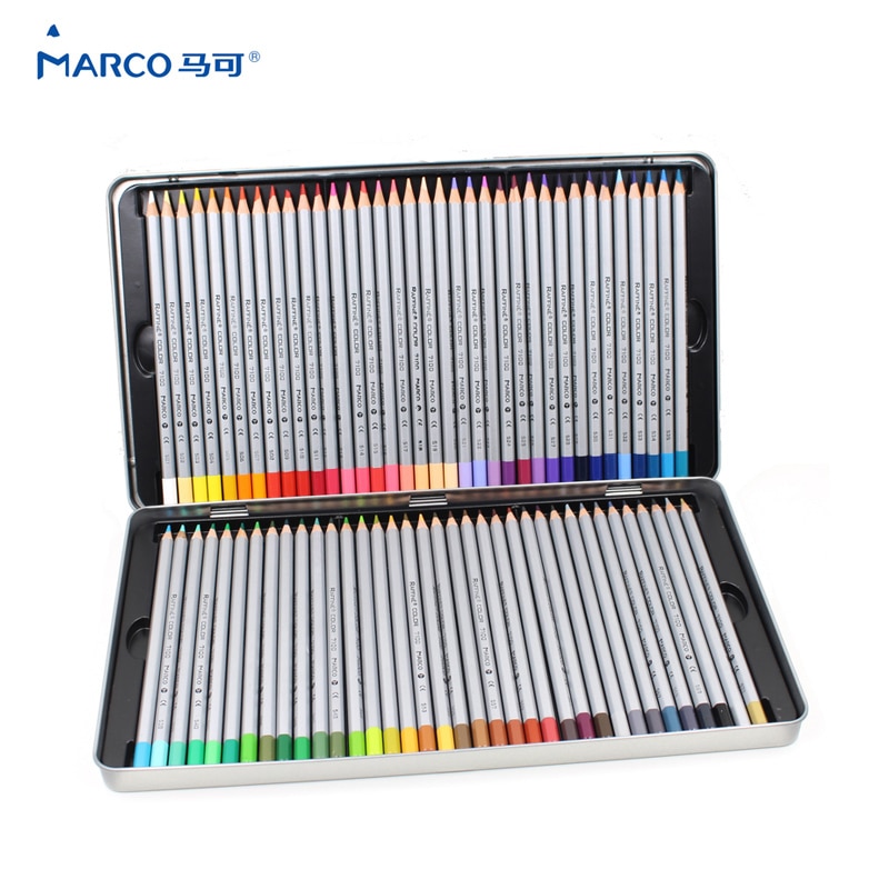 MARCO 7100 Prismacolor Wood Colored Pencils 72 Oil Carton Iron box ...