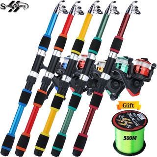 Sougayilang Spinning Fishing Rods Reels Combos Telescopic Spinning Rod และ Spinning Reel Set