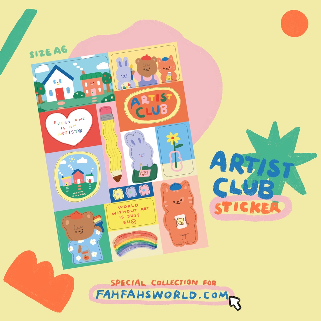 Artist Village Sticker สติกเกอร์ไซส์ A6 | Stickwithme4ev original