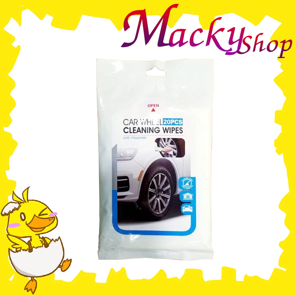 ผ้าเช็ดทำความสะอาดล้อรถยนต์ ผ้าเช็ดล้อแม็ก ทิชชูเปียกเช็ดล้อ CAR WHEEL Cleaning Wipes ขนาด 17x220mm 