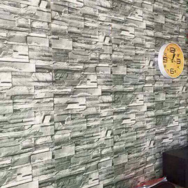 Wallpaper sticker วอลเปเปอร์ชนิดมีกาวในตัว สติ๊กเกอร์ติดผนังกันน้ำ DIY ราคาถูก ติดผนัง แต่งบ้าน ร้าน