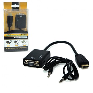 ADAPTER HDMI TO VGA-F+AV Stereo Cable#ADAPTER #HDMI  แปลงMicro HDMI TO VGA ผลิตจากวัสดุคุณภาพดี+