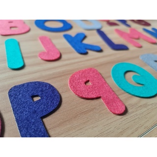 A-Z ตัวรีดติดเสื้อ ตัวรีดติดผ้า DIY patch ตัวอักษรรีด Alphabet สักหลาด สีน้ำเงิน [BLUE]