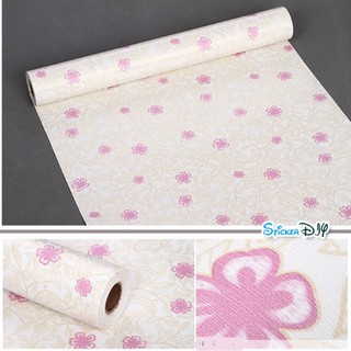Wallpaper sticker วอลเปเปอร์แบบกาวในตัว Flower สไตล์M (หน้ากว้าง45cm.xยาว10m.)