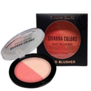 no box sale 🍑 บลัชออน 2 สี ในตลับเดียว โทนส้มพีช ของแท้ DUO BLUSHER SIVANNA COLORS : HF387 🍑