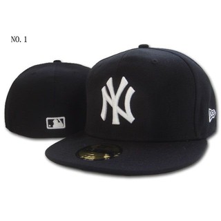 Mlb Ny หมวกเบสบอล New York 59 Fifty Snapback สีดําสําหรับผู้ชายผู้หญิง