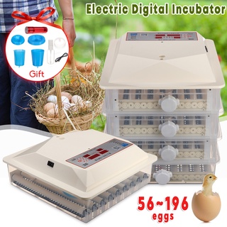 เครื่องฟักไข่อัตโนมัติ หน้าจอ LCD ดิจิทัล 56 98 150 196 สําหรับฟาร์มไก่ นกกระทา