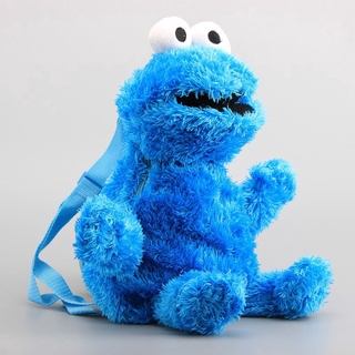 กระเป๋าเป้สะพายหลัง กระเป๋านักเรียน รูปตุ๊กตา Sesame Street Elmo Cookie Monster ขนาดใหญ่ 45 ซม.