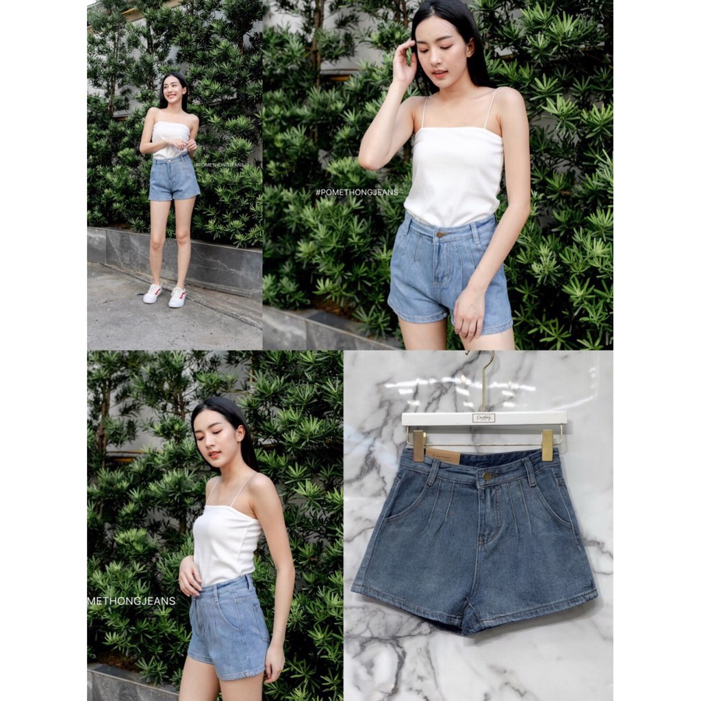 กางเกง jeans ขาสั้น พร้อมส่ง