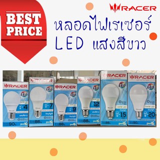 🔥🔥หลอดไฟ LED 4w,7w,9w,12w,15w,20w แสงสีขาว RACER🔥🔥